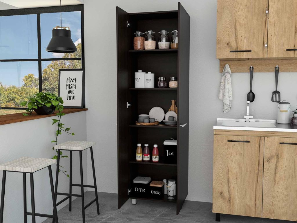 Baleare Pantry Cabinet, Five Interior Shelves